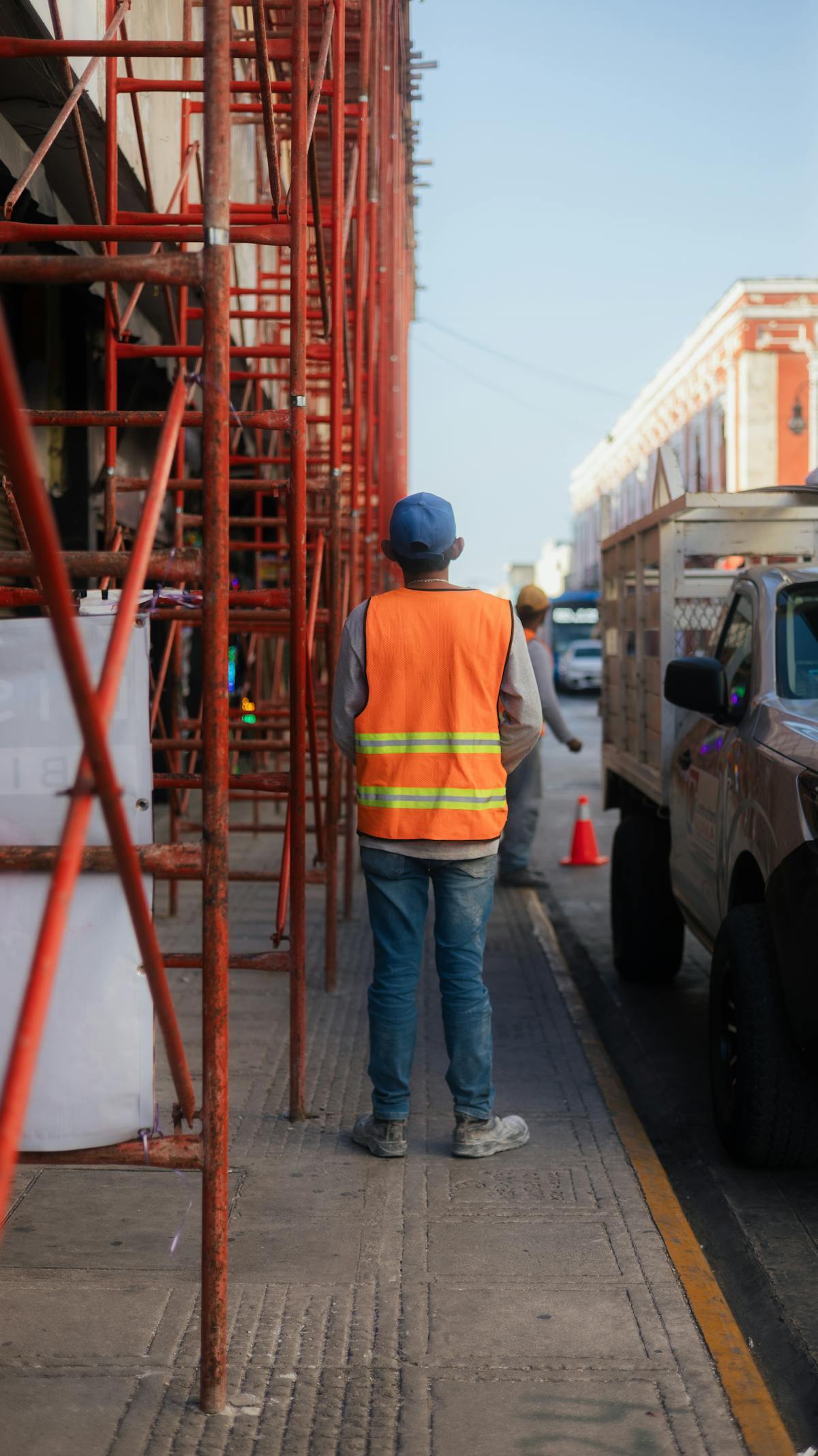 Worker in protective gear
